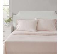 Martha Stewart - Parure de lit pour très Grand lit, draps rafraîchissants et ajustés en Percale de Coton naturellement Lisse au Toucher léger, draps de lit avec taies d'oreiller et Drap-Housse