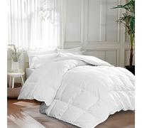 Martha Stewart White Goose Couette en Fibre et Duvet en Plumes et Duvet pour très Grand lit, Insert de Couette 100% Coton, hypoallergénique, Chaleur légère, 269 x 228,6 cm