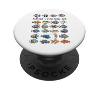 Martha's Vineyard MA Motif Poisson coloré PopSockets PopGrip Adhésif