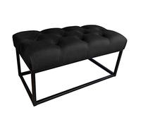 MartHome Banc avec Pieds Chesterfield - Coffre de siège, Pouf - Banc rembourré, Banc Simple - Cadre Stable, Design Moderne - Banc siège, Banc d'entrée (Banc, Noir Mg19)