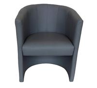 MartHome Cocktailsessel Club Tom - Hocker en Similicuir, Fauteuil pour Salon, Bureau, Hôtel - Siège, Mobilier d'Hôtel, Chaise Rembourrée, Lounge (Gris)