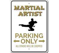 Martial Artist Judo Parking Sign Custom Metal Wall Decor Plaque