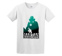 Martian Manhunter Lazy Black and White Photo Take Out Short Sleeve T-Shirt White XXL