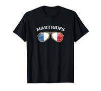 Martigues France Vintage Flag Sunglasses T-Shirt
