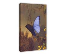 Martin Johnson Heade - Impression sur toile avec papillon Morpho bleu - Décoration pour chambre à coucher, bureau, chambre - Cadre cadeau - 40 x 60 cm