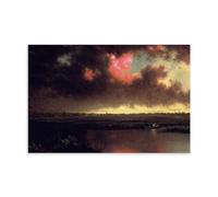Martin Johnson Heade - Impression sur toile de peintures sur la rivière San Sebastian en Floride, sans cadre - 40 x 60 cm