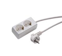 Martin Kaiser 2-Way White Socket With 3m Cable (Prise européenne) - 1020ZL3-15W/kws [10 Pieces] (Prise blanche à 2 voies avec câble de 3 m)