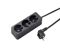 Martin Kaiser 3-Way Grounded Socket With 3M Cable Black (Prise européenne) - 538ZL3-15W/sw [10 Pieces] (en anglais)