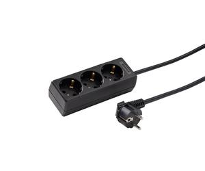Martin Kaiser 3-Way Socket 45 Degree 3m Cable Black - 1045ZL3-15W/sw [10 Pieces]