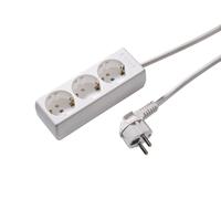 Martin Kaiser 3-Way Socket Earthing Contact Cable 1.5m Arctic White (Prise européenne) - 1030ZL/15W/kws [10 Pieces]