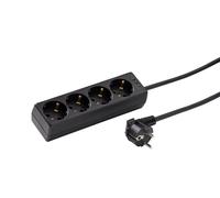 Martin Kaiser 4-Way Socket 45 Degree 3m Cable Black (Prise européenne) - 1046ZL3-15W/sw [10 Pieces]
