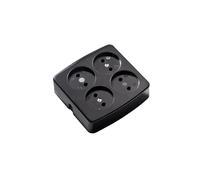 Martin Kaiser 4-Way Unearthed Square Black Socket 16Amp (Prise européenne) - 510/sw [25 Pieces]