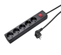 Martin Kaiser 5-Way Socket 45 degrees Earthing Contact Switch Cable 5m (Prise européenne) - 1085ZL5-15W/sw [8 Pieces]