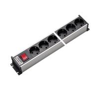 Martin Kaiser Aluminium 12-Way Power Outlet Strip With Switch (Prise européenne) - 1301K12sw [10 Pièces]