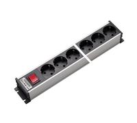 Martin Kaiser Aluminium Power Outlet Strip 6-Way With Switch (Prise européenne) - 1301/6sw [10 Pièces]