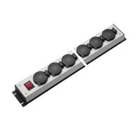 Martin Kaiser Bloc multiprises 4 voies avec couvercle rabattable et interrupteur (Prise européenne) - 1058/4l-sw [10 Pièces]