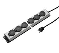 Martin Kaiser Power Outlet Strip 12 Way Hinged Cover IP20 1.5m Cable (Prise européenne) - 1059ZL12l-sw15 [10 Pièces]