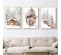 Martin Kench Lot de 3 affiches murales modernes pour le salon, sans cadre (A,50 x 70 cm) - Motif paysage de neige d'hiver