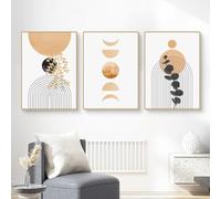 Martin Kench Lot de 3 posters - Motif feuilles - Style bohème - Abstrait - Décoration de salon - Impression d'art sur toile - Pour salon, chambre à coucher - Sans cadre - K, 40 x 50 cm