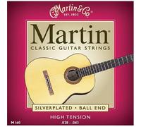 Martin M160 Jeu de cordes pour guitare classique avec extrémité sphérique Argenté