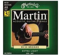 Martin - Pack de 3 jeux de cordes guitare acoustique / folk martin bronze 80/20 m170f - x-light 10-47 G