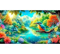 Martin-pêcheur 1000 pièces Puzzle pour Toute la Famille Cadeau pour Femmes et Hommes Papier recyclé Défi de Jeu éducatif Jeu Stimulant 38x52cm/1000pcs