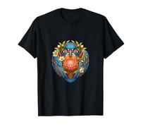 Martin-pêcheur Bleu avec Protea Corail et Fleurs Ivoire T-Shirt
