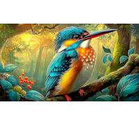 Martin-pêcheur Papier recyclé Puzzle 1000 pièces Jeu Familial Amusant & Stimulant Jeu pour Toute la Famille Cadeau pour Femmes et Hommes 38x26cm/1000pcs