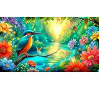 Martin-pêcheur Papier recyclé Puzzle 1000 pièces Jeu Familial Amusant & Stimulant Jeu pour Toute la Famille Cadeau pour Femmes et Hommes 70x50cm/1000pcs