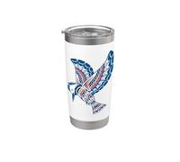 Martin-pêcheur style amérindien Pacifique Northwest Gobelet isotherme en acier inoxydable double paroi
