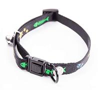 Martin-Sellier - Collier pour chat - nylon - Fish & Stars noir (25/35cm x 10mm)