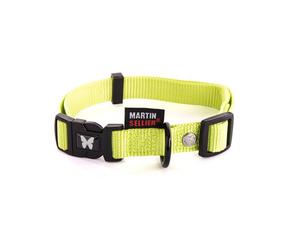 MARTIN SELLIER-Collier réglable en nylon vert citron pour chien - 2x40/55 cm