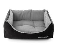 Martin-Sellier - Corbeille domino pour chien & chat - Suédine vert & chocolat (60cm x 45cm)
