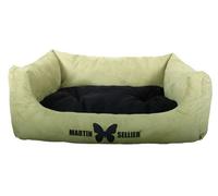 Martin-Sellier - Corbeille Domino Pour Chien - Suédine Vert & Chocolat (105cm X 80cm)