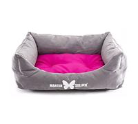 Martin-Sellier - Corbeille domino pour chien - Suédine vert & chocolat (70cm x 60cm)