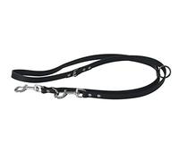 Martin-Sellier - Laisse 3 positions pour chien - cuir noir bords arrondis (200cm x 18mm)
