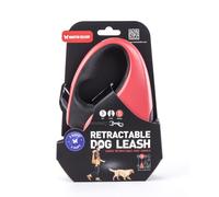 MARTIN SELLIER-Laisse rétractable 2 Soft sangle coloris noir et rouge - S