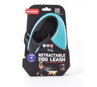 MARTIN SELLIER-Laisse rétractable 2 Soft sangle coloris noir et turquoise - M