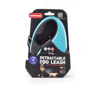 MARTIN SELLIER-Laisse rétractable 2 Soft sangle coloris noir et turquoise - S