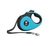 MARTIN SELLIER-Laisse sangle rétractable turquoise pour chien 3 m