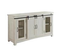 Martin Svensson Home Meuble TV rustique en bois massif de 165 cm avec rangement, blanc antique