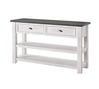 Martin Svensson Home Monterey 890645 Console en bois massif Blanc avec plateau gris