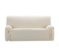 Martina Home Capri Housse de canapé avec nœuds, Tissu, Ecru, 4 Places