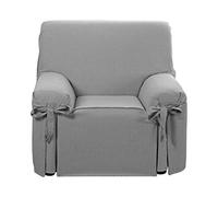 Martina Home Capri Housse de canapé avec nœuds, Tissu, Gris, 1 Places