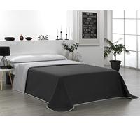 Martina Home Couvre-lit boutis réversible, 100% Polyester, Gris Noir, lit de 135 cm