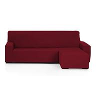 Martina Home - Emilia - Housse de Chaise Longue Elastique - Bras Droit Court (vu de Face) - Bordeaux