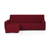 Martina Home - Emilia - Housse de Chaise Longue Elastique - Bras Gauche Court (vu de Face) - Bordeaux