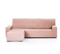 Martina Home - Emilia - Housse de Chaise Longue Elastique - Bras Gauche Court (vu de Face) - Saumon