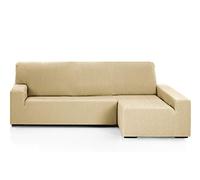 Martina Home - Emilia - Housse élastique pour Chaise Longue - Bras Droit Long (vu de Face) - Beige