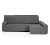 Martina Home - Emilia - Housse élastique pour Chaise Longue - Bras Droit Long (vu de Face) - Gris